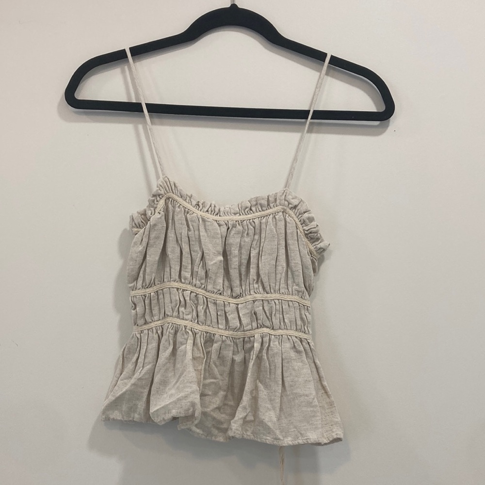 Elegant Cream Ruffled Women's Top